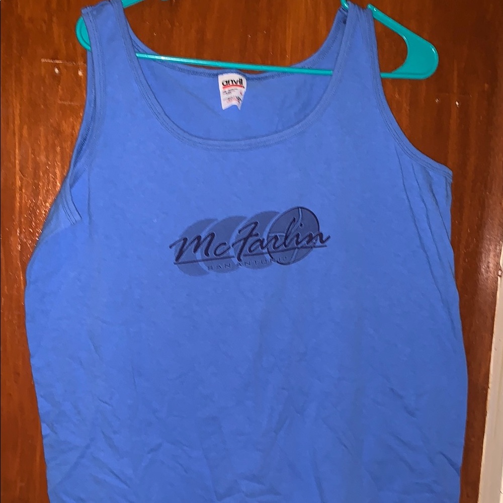 Mcfarlin San Antonio Texas Tennis Blue Tank Top Vintage